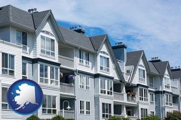 a residential apartment building - with Alaska icon