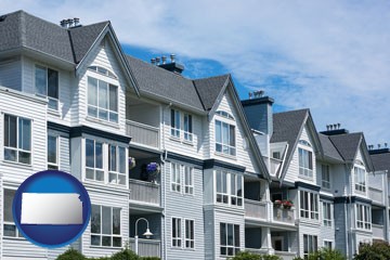 a residential apartment building - with Kansas icon