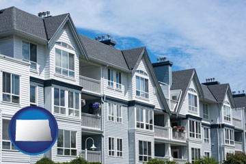 a residential apartment building - with North Dakota icon