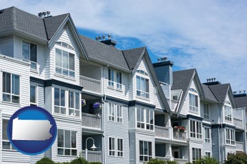 a residential apartment building - with Pennsylvania icon