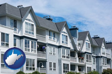 a residential apartment building - with West Virginia icon